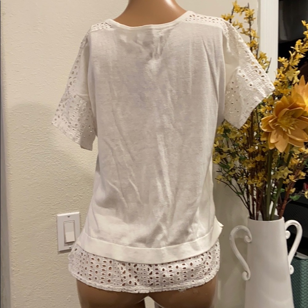 Madewell off white blouse Sz Xs loose (3)
